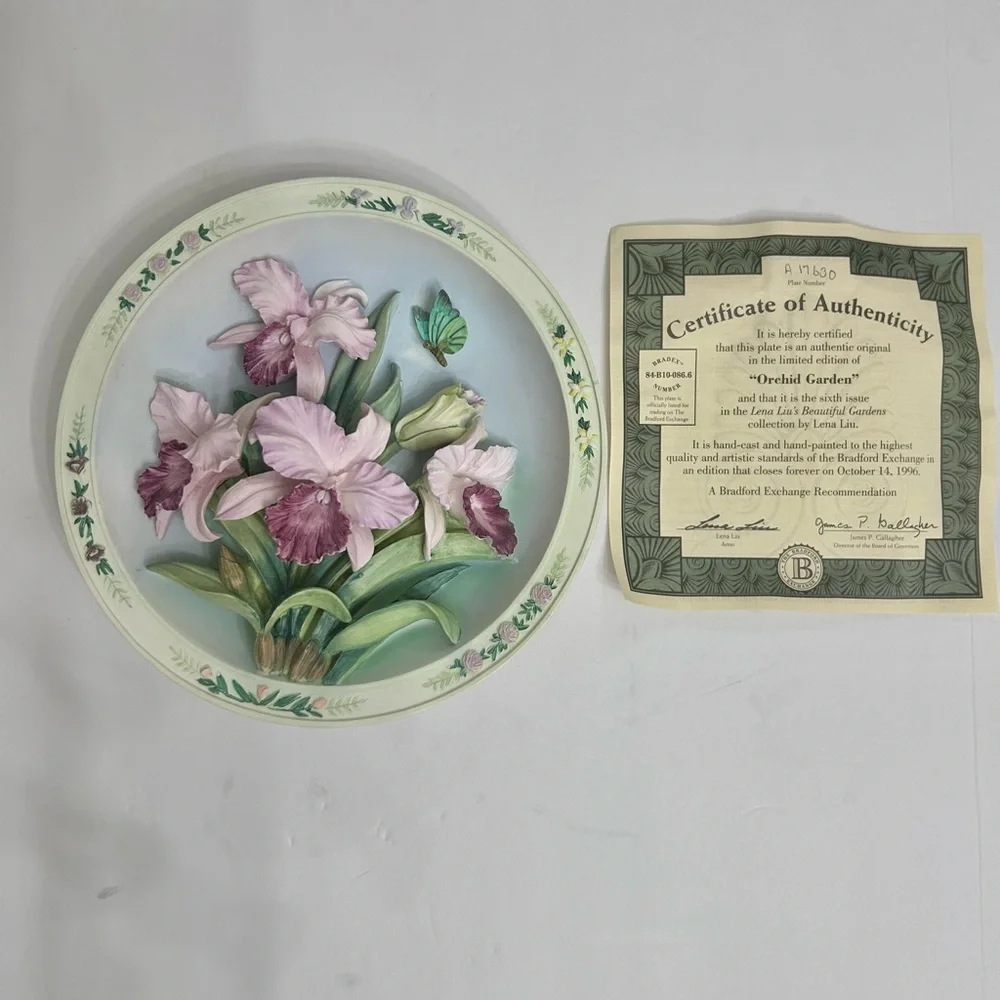 Lena Liu Orchid Garden Floral Vintage Collection Beautiful Garden Hand Painted